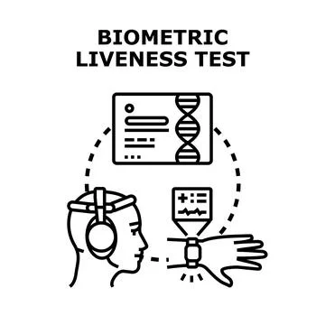 Biometric liveness detection for user authentication concept Illustrazione stock