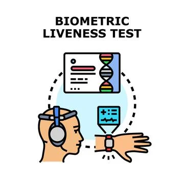 Biometric liveness detection for user authentication concept Illustrazione stock