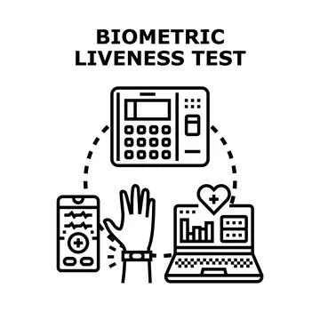Biometric liveness testing data security illustration Stock Illustration