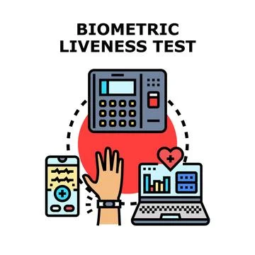 Biometric liveness testing data security illustration Stock Illustration