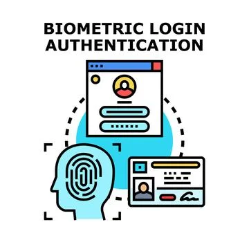 Biometric login authentication security concept vector illustration イラスト素材