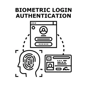 Biometric login authentication security concept vector illustration イラスト素材