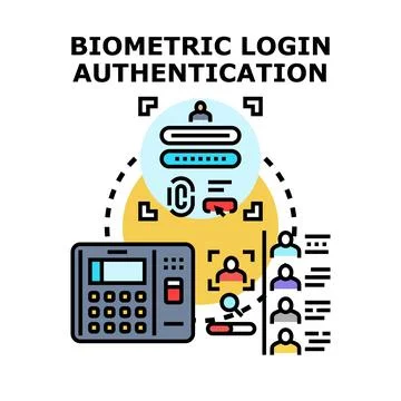 Biometric login authentication security concept vector イラスト素材