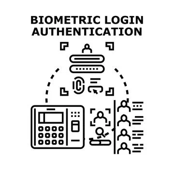 Biometric login authentication security concept vector Stock Illustration
