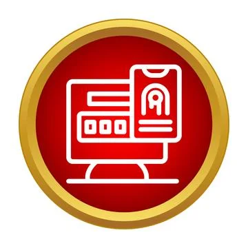 Biometric login credentials with computer and mobile phone Stock Illustration