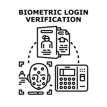 Biometric login verification process using facial recognition Stock Illustration