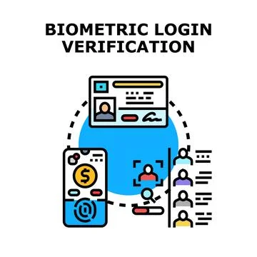 Biometric login verification for secure digital identity access Stock Illustration