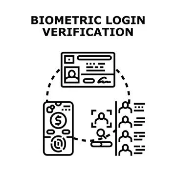 Biometric login verification for secure digital identity access Stock Illustration