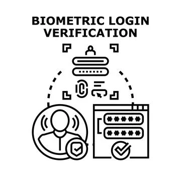 Biometric login verification for secure digital access Stock Illustration
