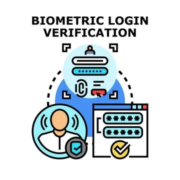 Biometric login verification for secure digital access Stock Illustration