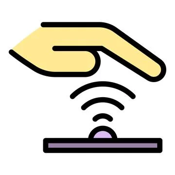 Biometric palm scan icon vector flat Stock-Illustration