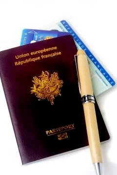 Biometric passport Stock Photos