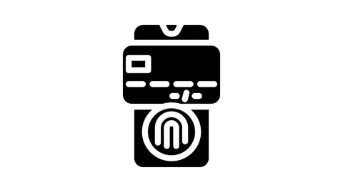 Biometric payment authentication fintech glyph icon animation Stock Footage 326729754