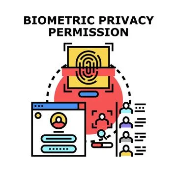 Biometric privacy permission providing secure data access Stock Illustration