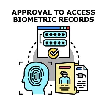 Biometric record access approval concept illustration Stock Illustration