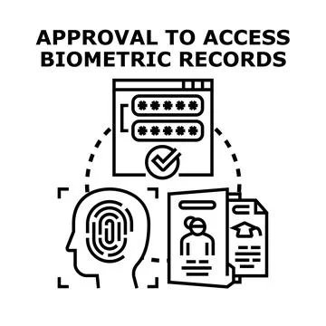 Biometric record access approval concept illustration Stock Illustration