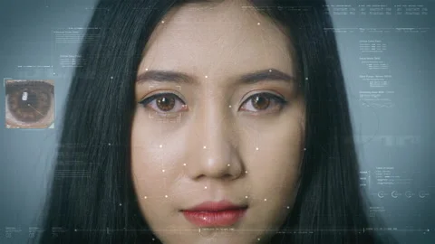 Biometric Retina Recognition scan Stock Footage 143989148