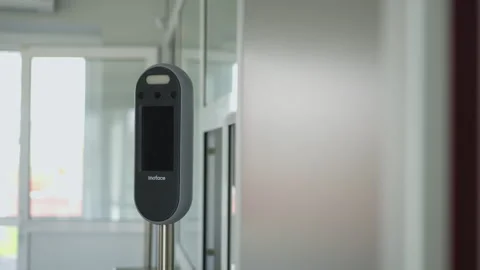Biometric scanner with integrated face recognition cameras Stock Footage 333211251