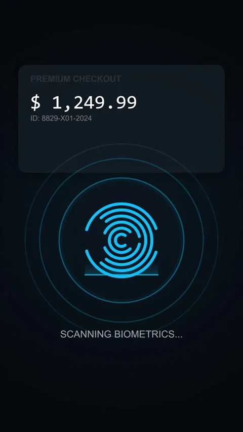 Biometric Scanner Scanning Fingerprint For Security Access Technology Stock Footage 344936814