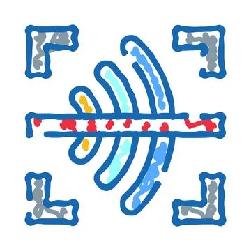 Biometric scanner scanning human identity fingerprint security Stock Illustration