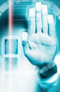 Biometric Scanning Of Fingerprints Stock Illustration