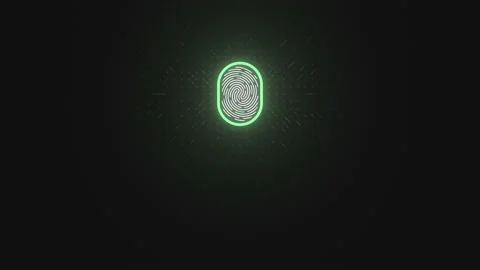 Biometric scanning interface futuristic animation, top center and side versions Stockbeeldmateriaal 157783772