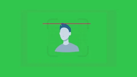 Biometric Security and Access Verification on green screen animation. Video stock 310153226