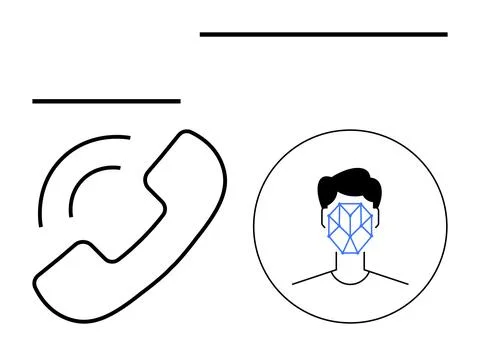 Biometric security, digital identity, telecommunication, AI technology, authe Illustrazione stock