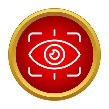 Biometric security eye scanning technology icon for identification Stock Illustration