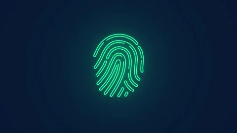 Biometric security fingerprint password system animation Stock Footage 264960135