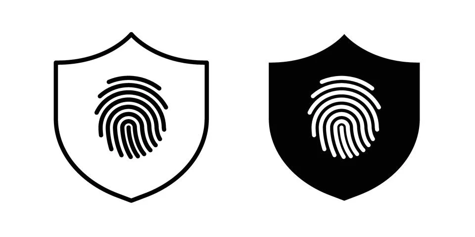 Biometric security icon concept logo design collection 스톡 일러스트