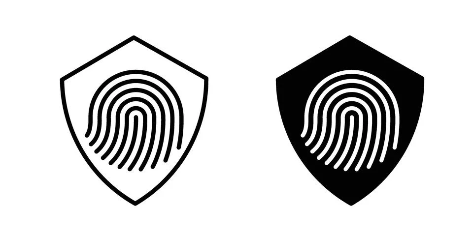 Biometric security icon illustration vector, icon set for apps 库存插图