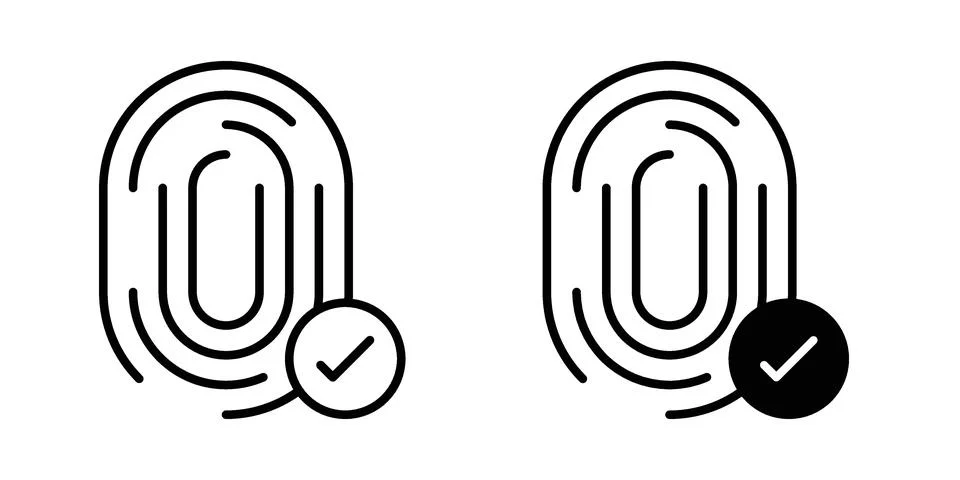 Biometric security icon vector, illustration icon set 库存插图