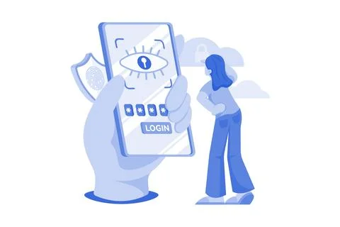 Biometric Security Illustration concept on white background Stockillustratie