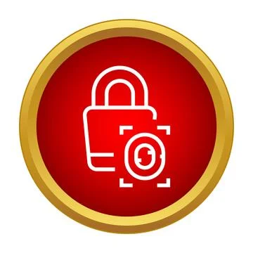 Biometric security lock icon for data protection Stock Illustration