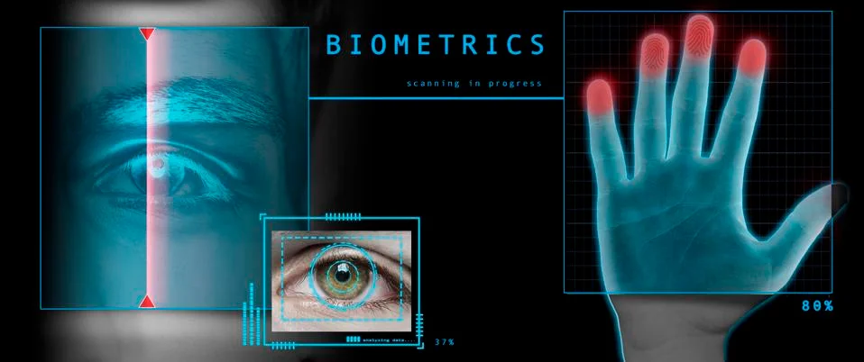 Biometric security scan Stock Photos