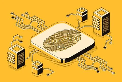 Biometric security technology concept Иллюстрация
