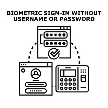 Biometric sign in without username or password concept Stock Illustration