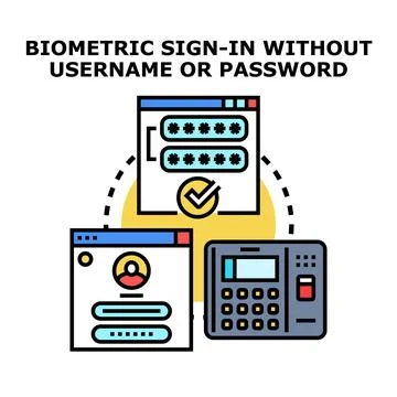 Biometric sign in without username or password concept Stock Illustration