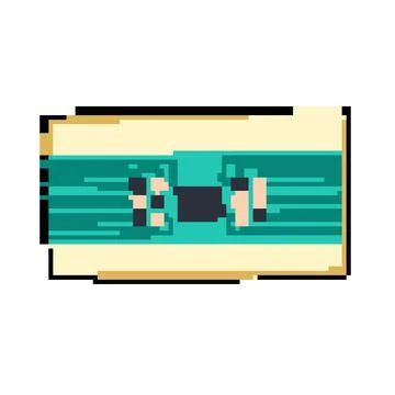 Biometric smart patch pixel art vector illustration 스톡 일러스트