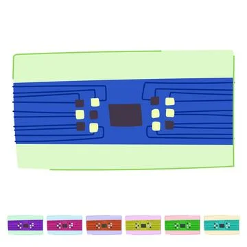 Biometric smart patch vector cartoon graphic Stock Illustration