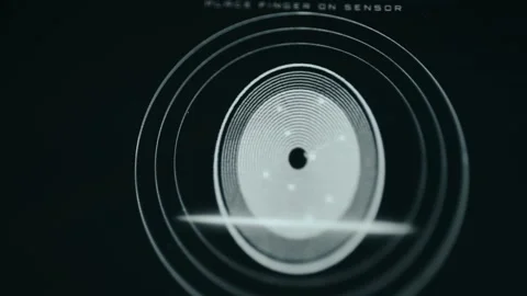 Biometric system indicates authenticated status after fingerprint scan Stock Footage 332892697