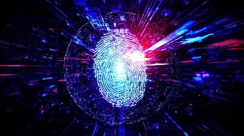 Biometric Technology - Biometric Authentication - Abstract Background Stock Illustration