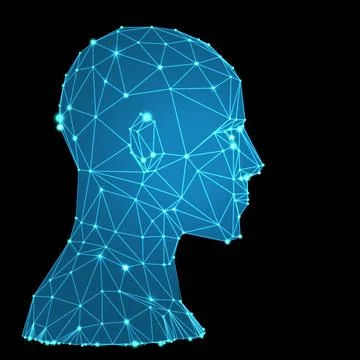 Biometric technology digital face scanning, facial recognition system, vector Stock Illustration