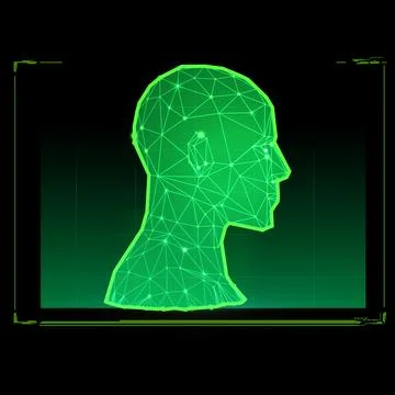 Biometric technology digital face scanning, facial recognition system, vector Stock Illustration