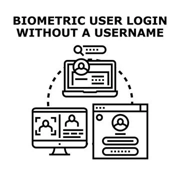Biometric user login without a username icon vector Stock Illustration