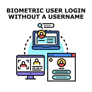 Biometric user login without a username icon vector Stock Illustration
