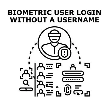 Biometric user login without a username concept 库存插图
