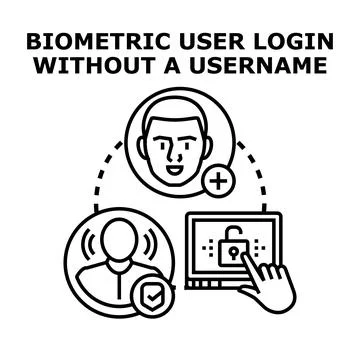 Biometric user login without a username concept Stock Illustration