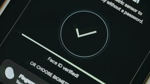 Biometric verification, Face ID login system Stock Footage 334412933